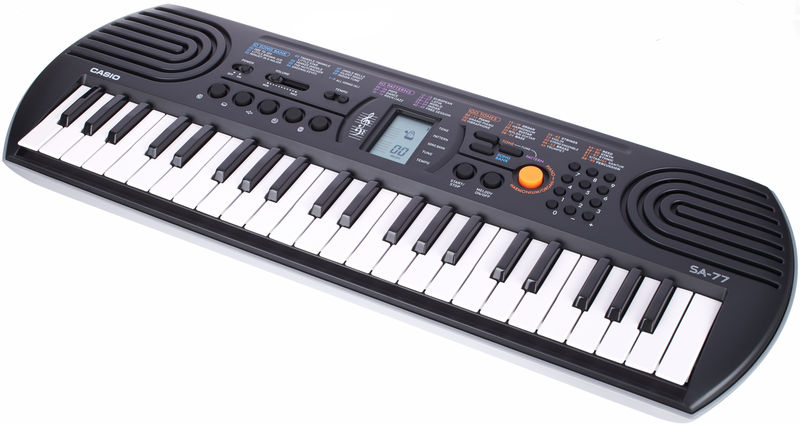 Teclado Musical Infantil Mini 44 Teclas Casio SA-77 Cinza