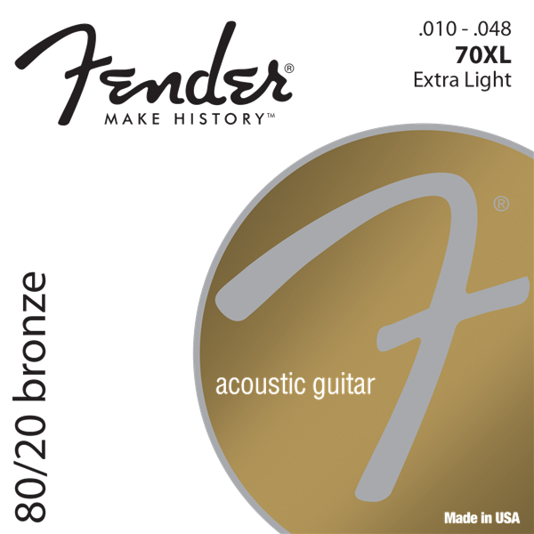 Fender 70XL Bronze Acoustic Strings 1048 Jogo Cordas Guitarra Acústica